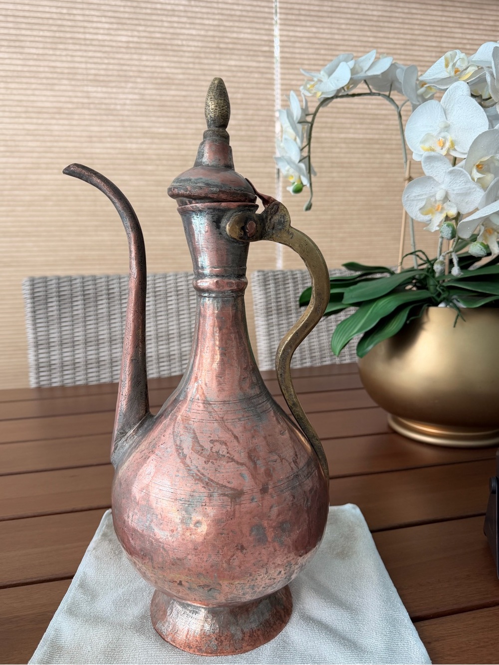 Vintage Ewer copper -brass ottoman Persian Antique pitcher - Picture 2 of 3